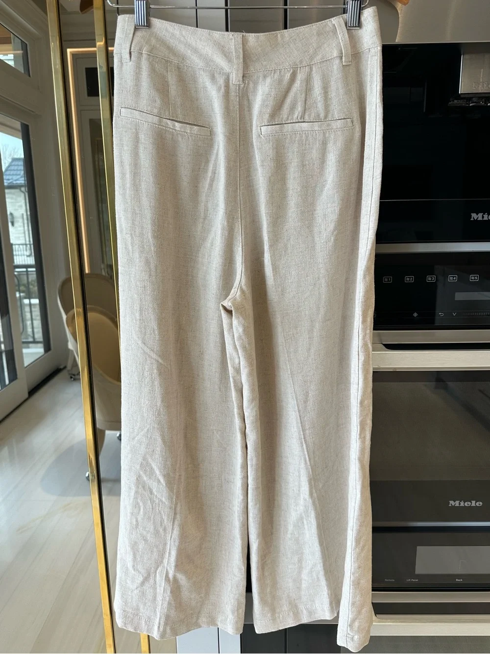 Zara NWT Cream Linen Blend Culotte Style Cropped Wide Leg Trousers (Medium)